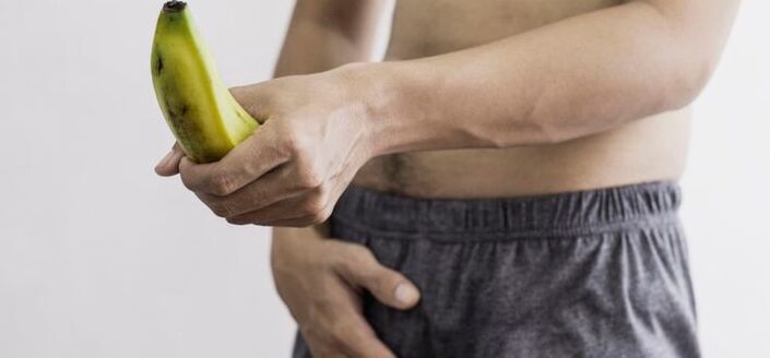 размерът на мъжкия пенис по примера на банан
